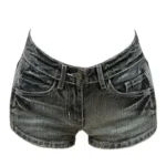 Hot Girl Low Waist Denim Super Short Shorts Women Summer New American Deep Blue High Street Bodycon A- Line Hot Pants