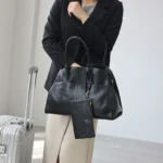 Women’s Genuine Leather Large Capacity Tote Bag Female Retro Luxury Briefcase Vintage Cowhide Shoulder Handbag