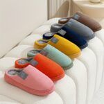 [Soft Plush House Shoes] Plush Women’s & Unisex Slip-On Slippers | Non-Slip Rubber Sole, Winter Warm Indoor House Shoes, Soft Cushioned Footbed | Multi-Color (Pink, Blue, Grey, Brown, Green, Yellow, Orange) for Home, Postpartum Care