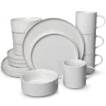 European American Style Creative Light Luxury Modern Ceramic Plates Cups Black Glazed Bowls Dishes Complete 16-piece Dinnerware