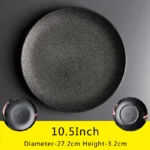 Charger Modern Restaurant Black Ceramic Dinner Dish and Dinner Plate