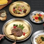 8PC Metal Dining Dish Stainless Steel Round Plate Shallow Tray 14/17/20/23/26cm BBQ Picnic Camping Food Container Tableware Set