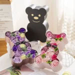 Rose Bear Box Valentine’s Day Mother’s Day Gift Soap Rose Bear Box Artificial Flower Holiday Gift