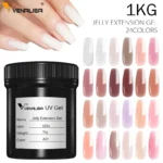 VENALISA 1KG Jelly Gel OEM Nail Art French Nail Construction Gel UV/LED Nail Extension Hard Poly Camouflage Gel