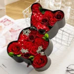 Rose Bear Box Valentine’s Day Mother’s Day Gift Soap Rose Bear Box Artificial Flower Holiday Gift
