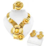 Zhuerrui Luxury Flower Dubai Jewelry Set Good Quality Electroplated Gold Copper Jewellery Sets Fashion Mother’s Day Gift NH00035