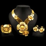 Zhuerrui Luxury Flower Dubai Jewelry Set Good Quality Electroplated Gold Copper Jewellery Sets Fashion Mother’s Day Gift NH00035