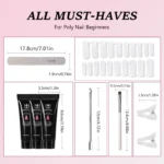 9-Piece Set of Professional Crystal Clear UV Nail Extension Jelly Gel Solid Liquid Lengthening Gel
