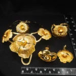 Zhuerrui Fashion Charm Gilt Jewelry Set Vintage Delicate Large Flower Modeling Pakistan Noble Mother’s Day Gift SetNH00086