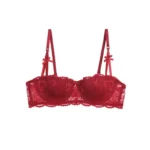 Women’s Bras Sexy Lace Half Cup Push Up French Style Lingerie Solid Soft Deep V Top Breathable Comfortable Closure Thin Bralette