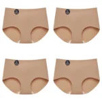 FalllSweet 4PCS Seamless Panties for Woman Ice Silk Underwear Soft Thin Briefs Women’s Underpants Fashion Sexy Female Lingerie