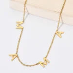 Mother’s Day Gift Trending Letter MAMA Necklace in Stainless Steel Gold Color for Mom Women’s Jewelry for Anniversary