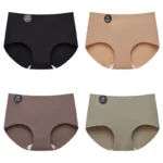 FalllSweet 4PCS Seamless Panties for Woman Ice Silk Underwear Soft Thin Briefs Women’s Underpants Fashion Sexy Female Lingerie