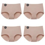 FalllSweet 4PCS Seamless Panties for Woman Ice Silk Underwear Soft Thin Briefs Women’s Underpants Fashion Sexy Female Lingerie