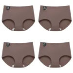 FalllSweet 4PCS Seamless Panties for Woman Ice Silk Underwear Soft Thin Briefs Women’s Underpants Fashion Sexy Female Lingerie