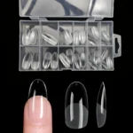 120Pcs Full Cover Press On Nail Tips Stiletto Almond Square Coffin French False Fake Soak Off Gel Nail Extension Tips Capsule
