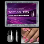 Luxury False Nail Tips Soft Gel Fingertip Semi-matte Capsules Almond French Coffin Full Cover Artificial Fake Nails Extension