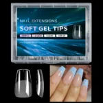 Luxury False Nail Tips Soft Gel Fingertip Semi-matte Capsules Almond French Coffin Full Cover Artificial Fake Nails Extension