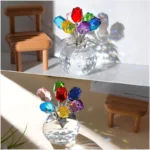Colourful Rose Bouquet – For Anniversary, Mother’s Day, Valentine’s Day Crystal Rose Bouquet – Eternal Rose Decorative Gift