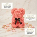 Artificial Flower Eternal Rose Teddy Bear for 520 Mom Mother’s Day Birthday Valentine’s Day Anniversary Gifts & Decorations