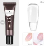 BORN PRETTY 15g Nail Tips Gel Easy Stick Nude Adhesive Bond UV Glue Nail Art Gel Varnish Capsule Tips Strong Extension
