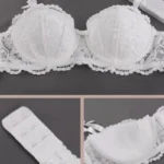 Women Bras Sexy Lace Half Cup Push Up French Style Lingerie Soft Deep V Top Breathable Back Closure Thin Bralette Ropa Mujer