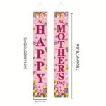 1 set of Mother’s Day porch banner flags with “Happy Mother’s Day” text, a Mother’s Day gift for Mom