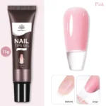 BORN PRETTY 15g Nail Tips Gel Easy Stick Nude Adhesive Bond UV Glue Nail Art Gel Varnish Capsule Tips Strong Extension