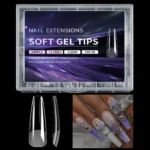 Luxury False Nail Tips Soft Gel Fingertip Semi-matte Capsules Almond French Coffin Full Cover Artificial Fake Nails Extension