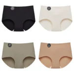 FalllSweet 4PCS Seamless Panties for Woman Ice Silk Underwear Soft Thin Briefs Women’s Underpants Fashion Sexy Female Lingerie