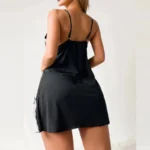 Plus Size Set Lace Bra And Thong Sets Sexy Dress Women’s Lingerie V-Neck Nightgown Split Hem Soft Lingeries