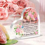 Mum Gifts Mothers Day Gifts From Daughter Son To My Mum I Love You Acrylic Heart Shape Plaque For Mum Mother Mummy Birthday