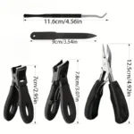 1/3/4/5pcs Stainless Steel Toenail Clippers Set with Ergonomic Handle, Includes Wide Mouth Angled Scissors, Nail File Cuticle Tool
