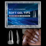 Luxury False Nail Tips Soft Gel Fingertip Semi-matte Capsules Almond French Coffin Full Cover Artificial Fake Nails Extension