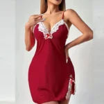 Plus Size Set Lace Bra And Thong Sets Sexy Dress Women’s Lingerie V-Neck Nightgown Split Hem Soft Lingeries