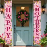 1 set of Mother’s Day porch banner flags with “Happy Mother’s Day” text, a Mother’s Day gift for Mom