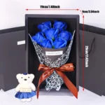 1Pc Handmade 7 Rose Soap Bouquet Little Bear Gift Box Creative Valentine’s Day Mother’s Day Birthday Party Rose Flower Gifts