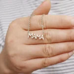 Mother’s Day Gift Trending Letter MAMA Necklace in Stainless Steel Gold Color for Mom Women’s Jewelry for Anniversary