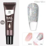 BORN PRETTY 15g Nail Tips Gel Easy Stick Nude Adhesive Bond UV Glue Nail Art Gel Varnish Capsule Tips Strong Extension