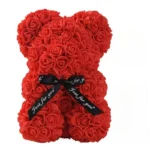 Artificial Flower Eternal Rose Teddy Bear for 520 Mom Mother’s Day Birthday Valentine’s Day Anniversary Gifts & Decorations