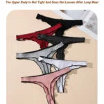 3Pcs Women’s Thong Low-rise Panties Solid Color Lingerie Sexy Thongs Fashion Casual Underwear Comfort Fit Women’s Tangas