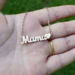 Mother’s Day Gift Trending Letter MAMA Necklace in Stainless Steel Gold Color for Mom Women’s Jewelry for Anniversary