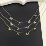 Mother’s Day Gift Trending Letter MAMA Necklace in Stainless Steel Gold Color for Mom Women’s Jewelry for Anniversary