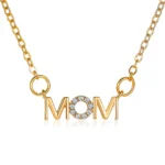 Mother’s Day Gift Trending Letter MAMA Necklace in Stainless Steel Gold Color for Mom Women’s Jewelry for Anniversary