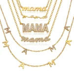 Mother’s Day Gift Trending Letter MAMA Necklace in Stainless Steel Gold Color for Mom Women’s Jewelry for Anniversary