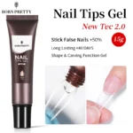 BORN PRETTY 15g Nail Tips Gel Easy Stick Nude Adhesive Bond UV Glue Nail Art Gel Varnish Capsule Tips Strong Extension