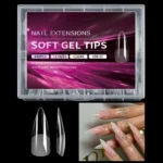Luxury False Nail Tips Soft Gel Fingertip Semi-matte Capsules Almond French Coffin Full Cover Artificial Fake Nails Extension