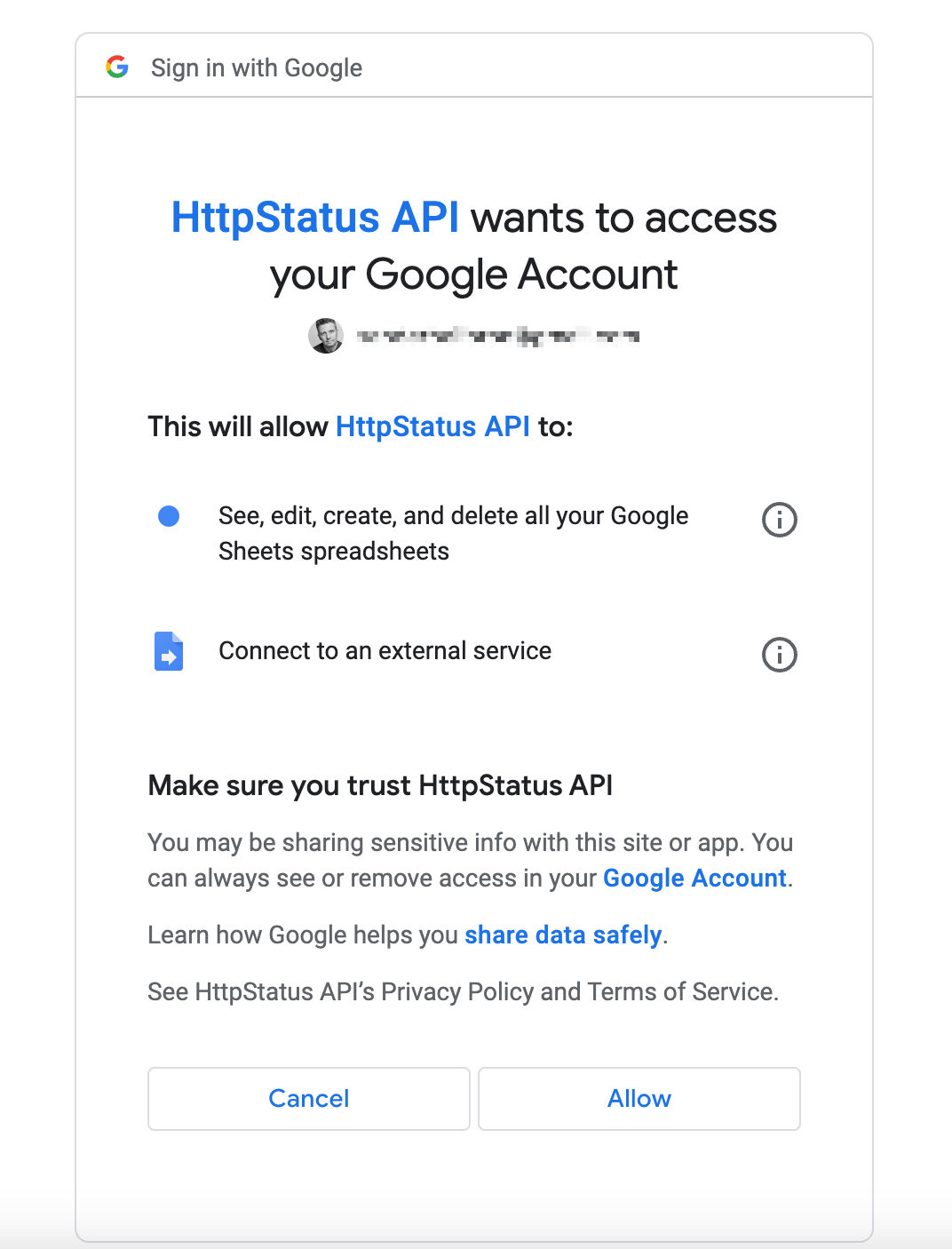 Access to Google Account
