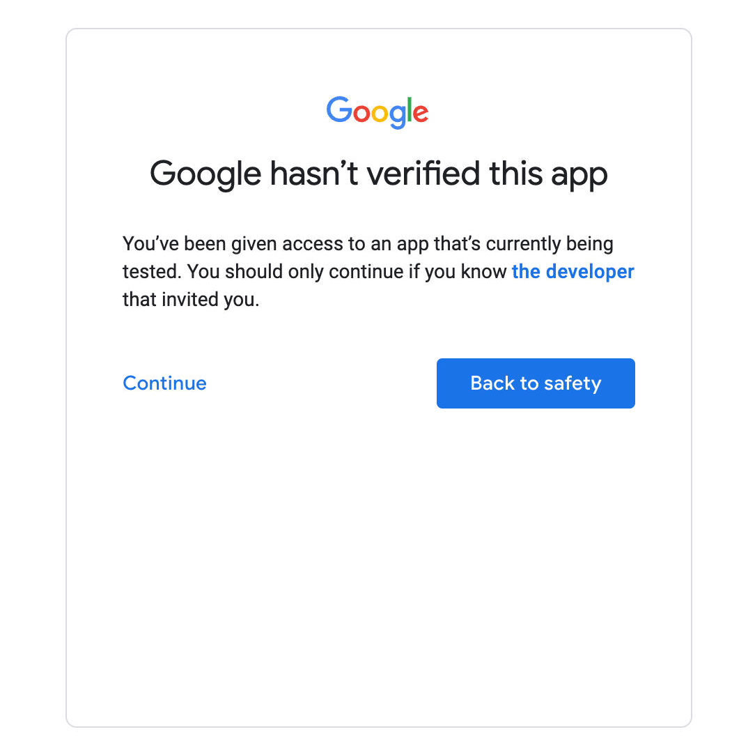 App not verified