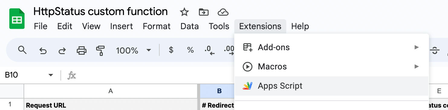 Access the Apps Script Editor